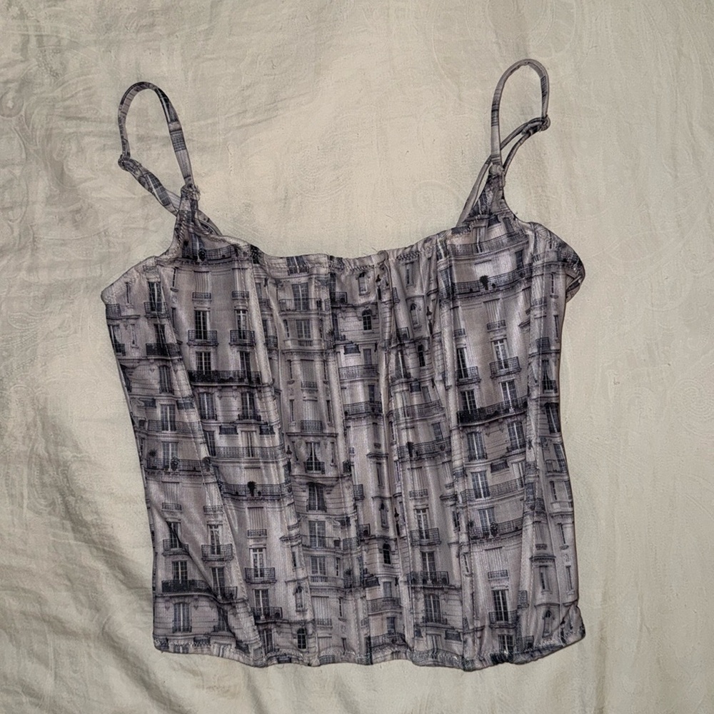 City window pattern corset top
